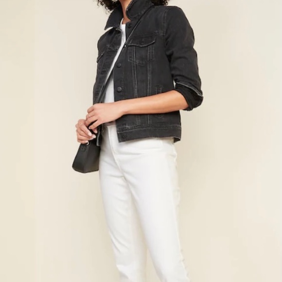 Distressed Black Jean Jacket for Women - Picture 6 of 13